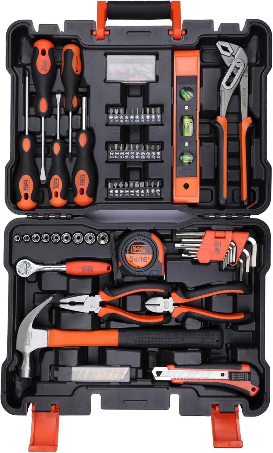 BLACK+DECKER 154 Pieces Hand Tool Kit for Home & Office Use BMT154C
